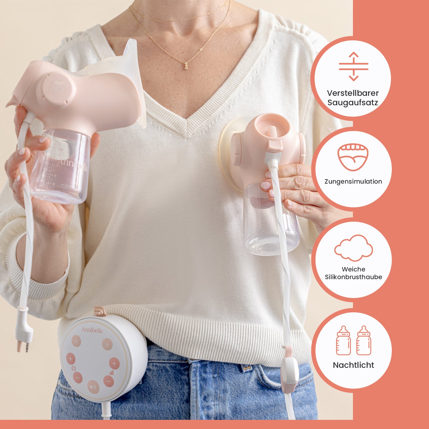 Annabella Elektrische Doppel-Milchpumpe inkl. Hands‑Free‑BH