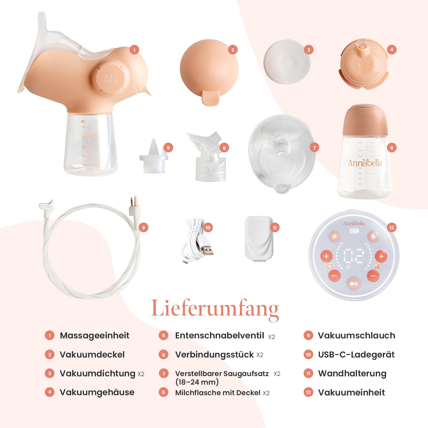 Annabella Elektrische Doppel-Milchpumpe inkl. Hands‑Free‑BH