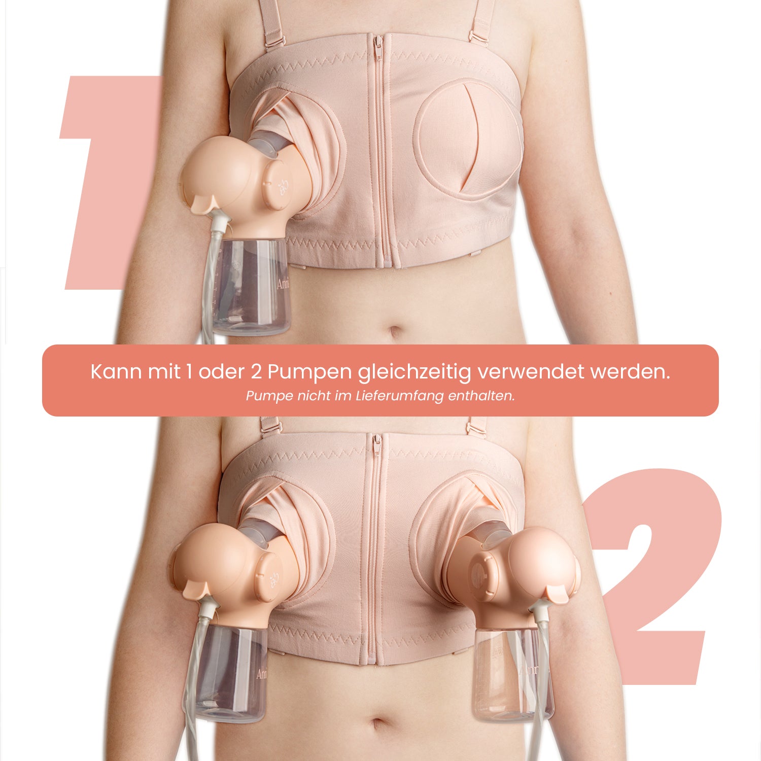 Elektrische Doppel-Milchpumpe mit revolutionärer Zungensimulation, inkl. Abpump-BH