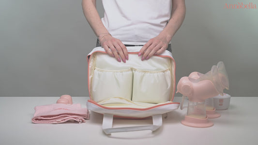 Annabella Tasche für Doppelmilchpumpe - Isoliertasche für Babyflasche und Milchpumpen zur Muttermilch Aufbewahrung für Unterwegs mit Kühlung